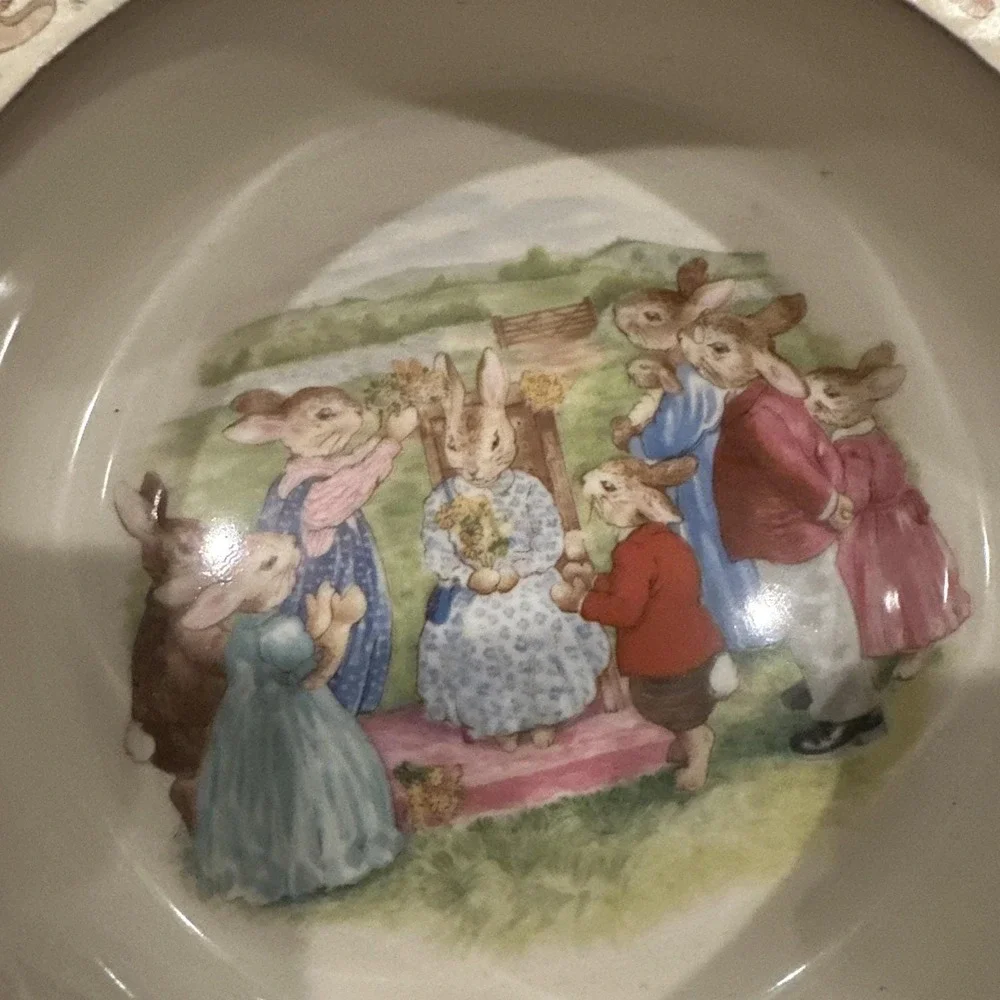 Royal Doulton Bunnykins‎ Nursery Set Vintage 1988 Baby Plate/Bowl & Spoon